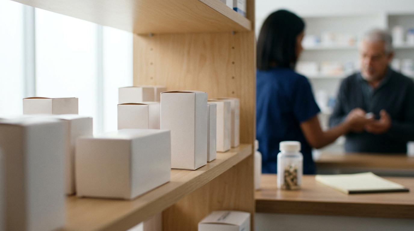 A doctor discussing a prescription with a patient in a bright medical office.